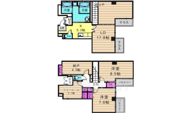 シャトーあと村の間取り