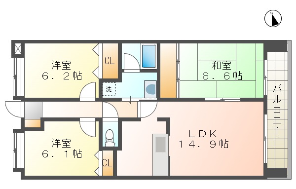 糟屋郡新宮町美咲のマンションの間取り