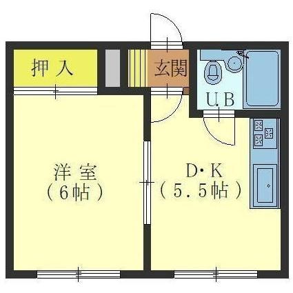 函館市本町のアパートの間取り