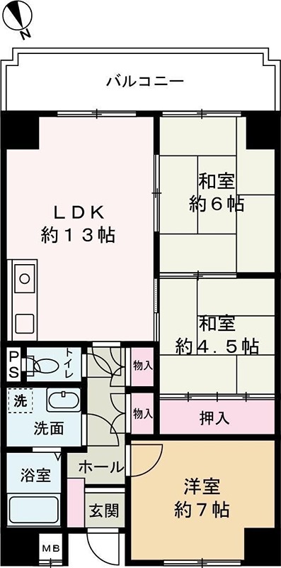 姫路市佃町のマンションの間取り