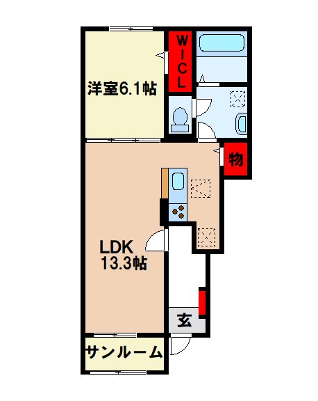 朝倉郡筑前町依井のアパートの間取り