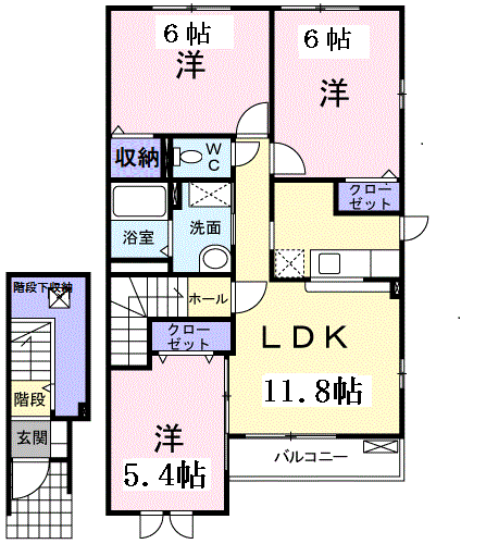 コルテス　千代田Ｂの間取り