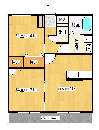 倉敷市玉島黒崎のマンションの間取り