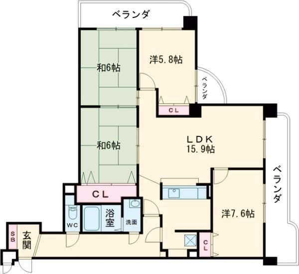 【泉佐野市上町のマンションの間取り】