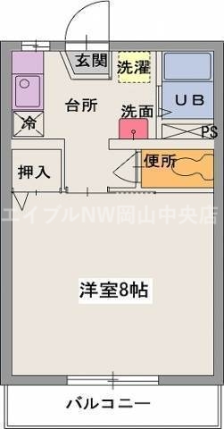 岡山市北区津倉町のマンションの間取り