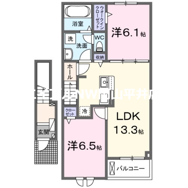 備前市伊部のアパートの間取り