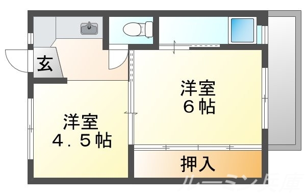 ビレッジハウス中富（P2）の間取り