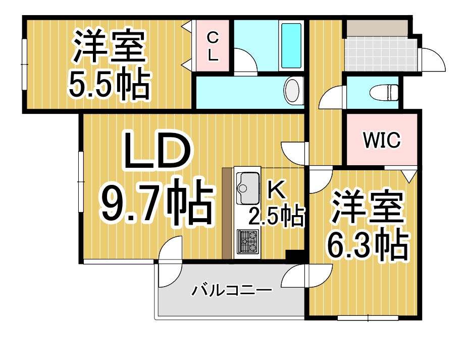 恵庭市漁町のマンションの間取り