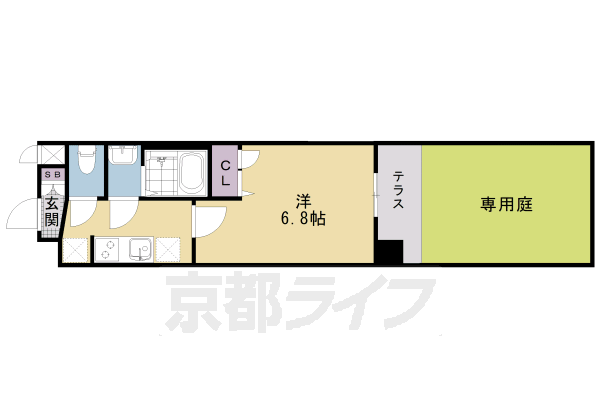 京都市下京区西七条石井町のマンションの間取り