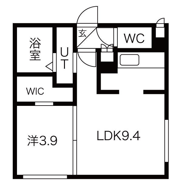 札幌市西区琴似四条のマンションの間取り