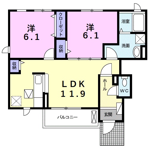 碧南市鷲林町のアパートの間取り