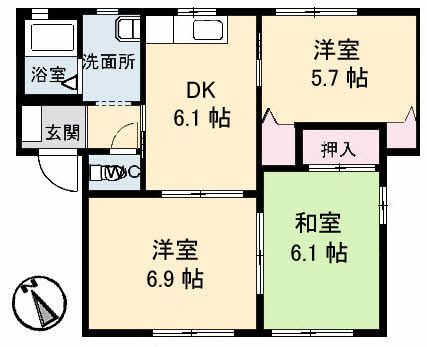 メゾン喜多川　Ａ棟の間取り