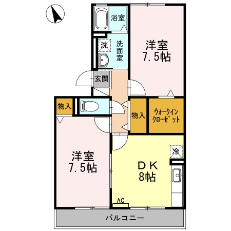 ハイカムール北浦の間取り