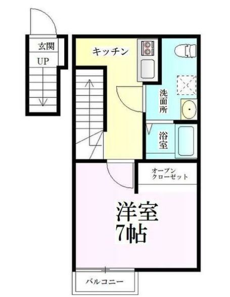 仙台市宮城野区清水沼のアパートの間取り