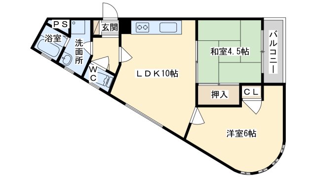 高槻市萩之庄のマンションの間取り