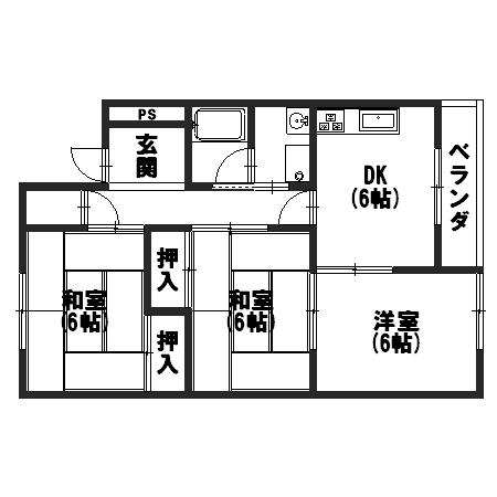 ハイツ竹風の間取り