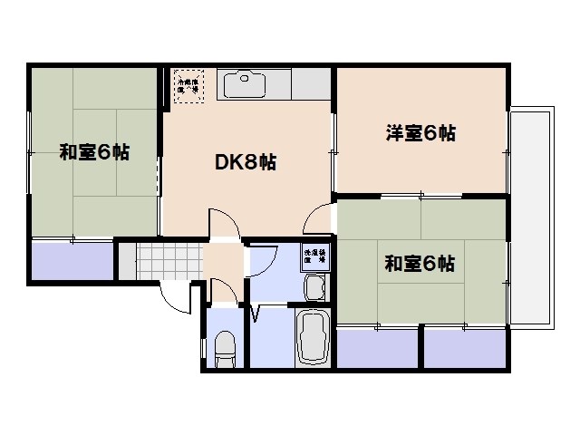 広島市佐伯区皆賀のアパートの間取り