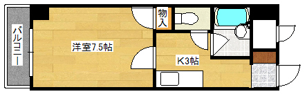 広島市東区牛田本町のマンションの間取り