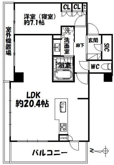 浜松市中央区中央のマンションの間取り