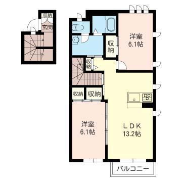 さいたま市南区大字大谷口のアパートの間取り