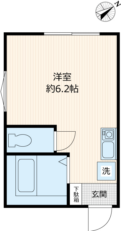 【横浜市神奈川区三ツ沢東町のアパートの間取り】