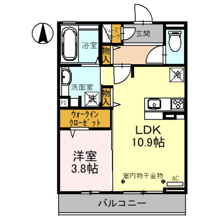 富山市堀川町のアパートの間取り