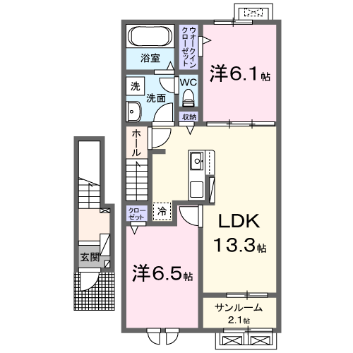 クレメント高岡Ｂの間取り