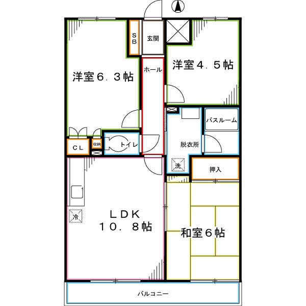 小平市天神町のマンションの間取り