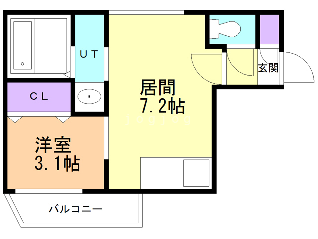 札幌市西区八軒二条西のマンションの間取り