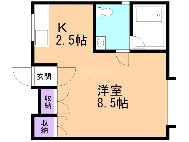 函館市上野町のアパートの間取り