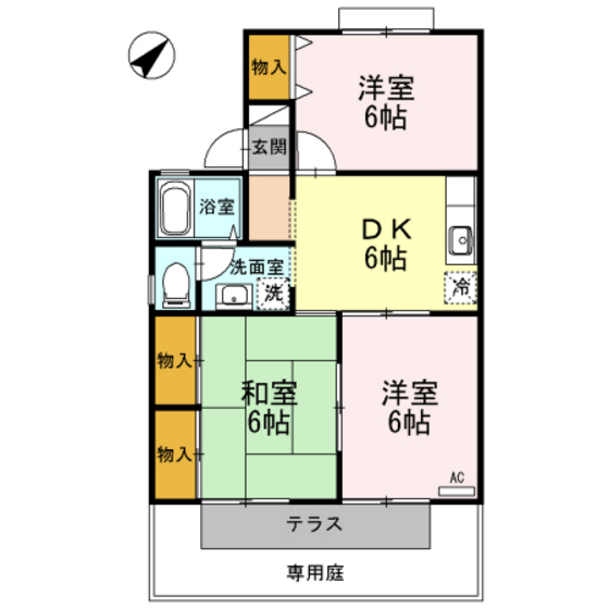 広島市佐伯区三宅のアパートの間取り