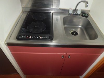 キッチン　2口電気コンロ付ミニキッチン。