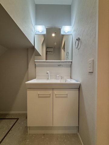 洗面設備　脱衣スペースもあります