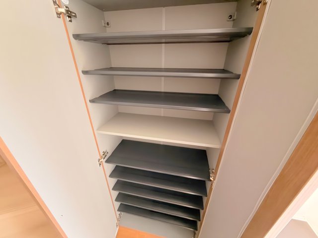 収納　大きいシューズボックスは靴がいっぱい入れれますね。