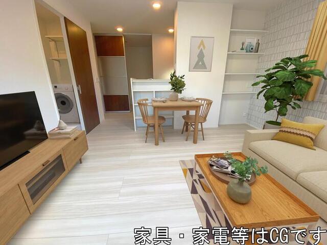 居室・リビング　ＬＤＫ　エアコン、照明付※家具・家電等はＣＧです。部屋には付