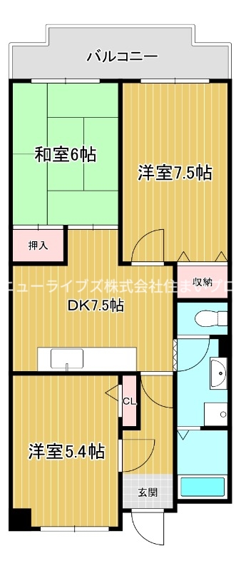 サンバリーアツカワカツの間取り写真