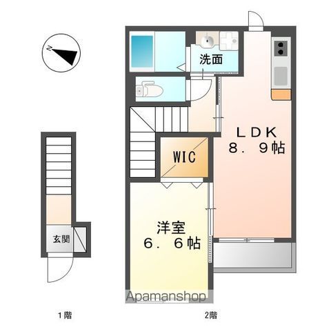板野郡藍住町 2階建 築10年の間取り写真