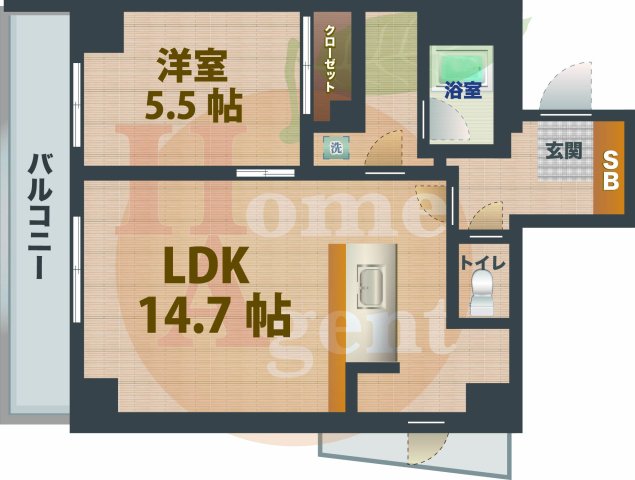 京王新線 幡ケ谷駅 徒歩11分 7階建 築2年の間取り写真