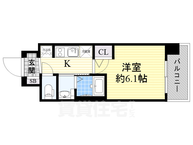 エステムコート難波WEST-SIDE6グラッドの間取り写真