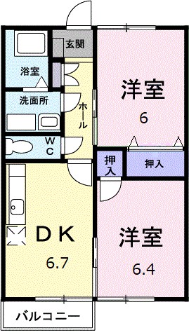 ＪＲ総武本線 四街道駅 徒歩15分 2階建 築28年の間取り写真