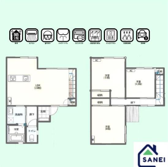 中央4丁目戸建てAの外観写真