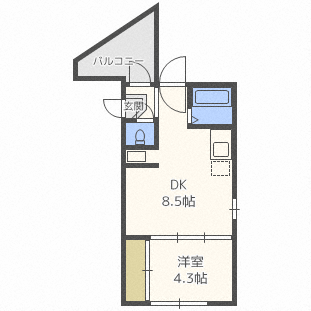 札幌市西区二十四軒三条のマンションの間取り