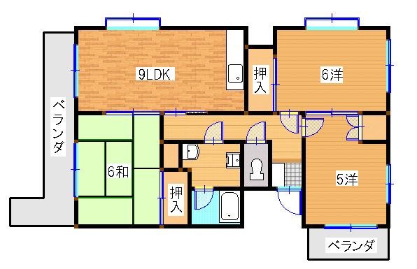 長崎市出来大工町のマンションの間取り