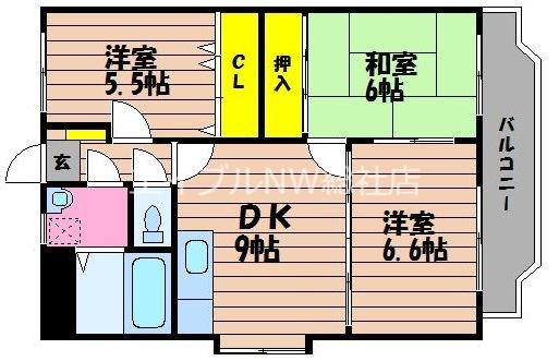 総社市中央のマンションの間取り