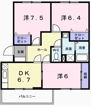 姫路市北条梅原町のマンションの間取り