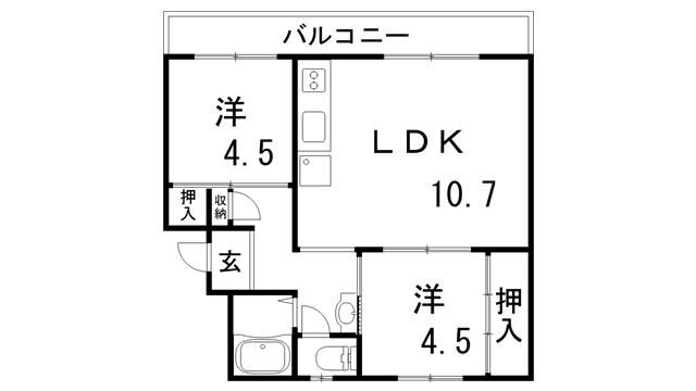 ドミールサニー君影町1号棟の間取り