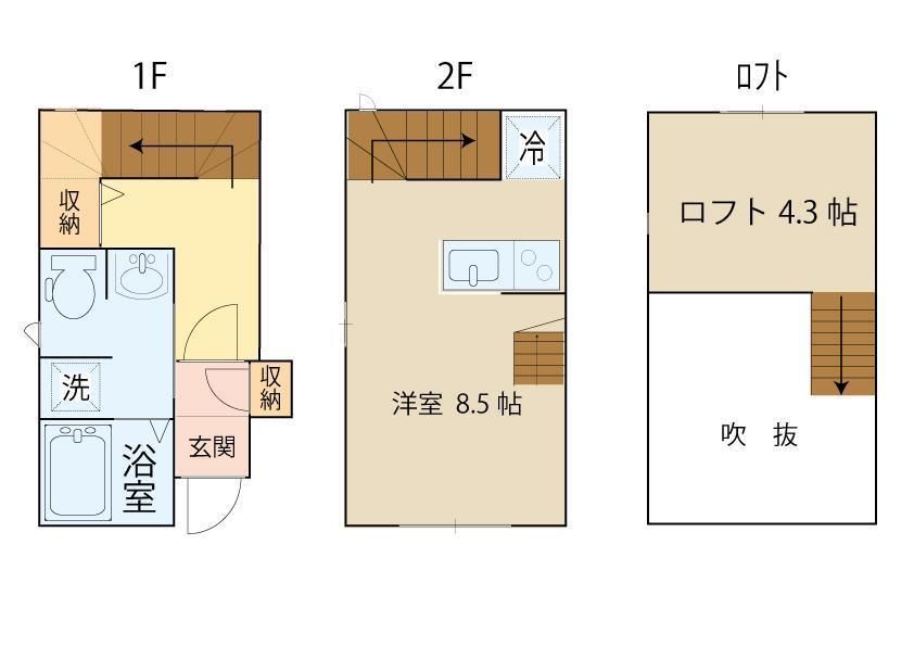 仙台市若林区文化町のアパートの間取り