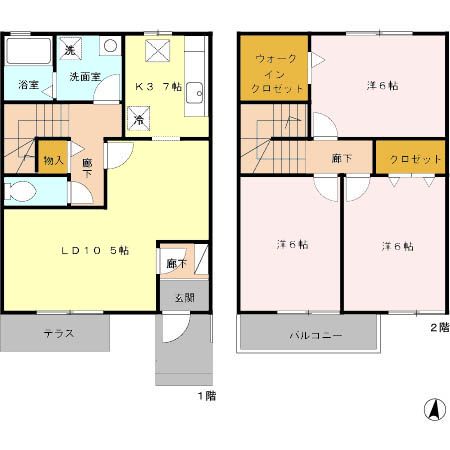 【津市一志町田尻のアパートの間取り】