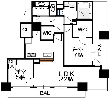 シティタワー堀江の間取り