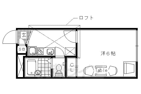 京都市右京区西京極芝ノ下町のアパートの間取り